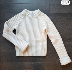 J.W. Anderson by UNIQLO Ivory Ribbed WOOL Blend Crewneck Sweater